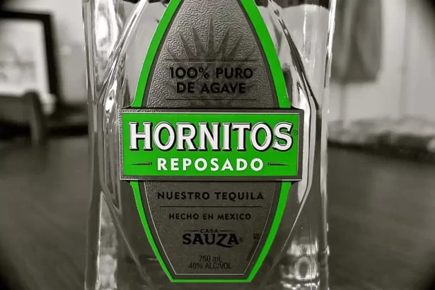 A glass of Hornitos Tequila