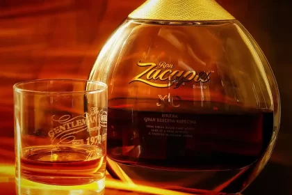 A bottle of Zacapa Rum with a glass