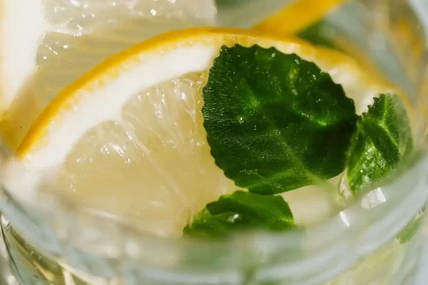 Fresh Lemon Wedge Garnish for Green Tea Shot