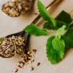 Fresh Mint Leaves for Green Tea Shot